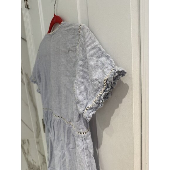 ZARA Women’s Dress Blue Cottagecore Fairy Button Flowy Prarie Size Medium - Picture 11 of 11